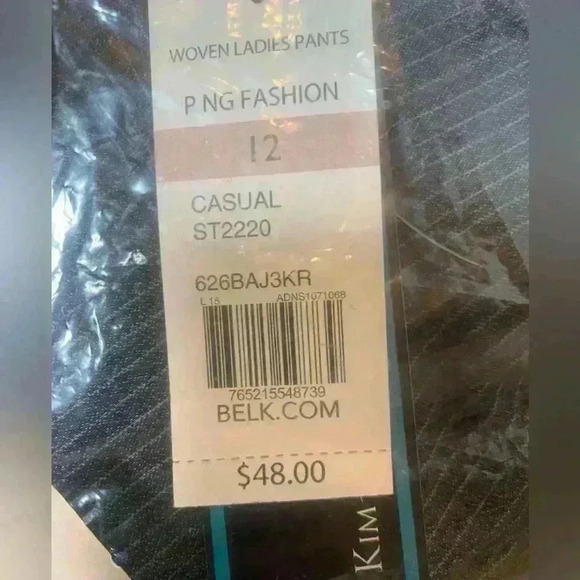 NWT Bag never opened Gray/White Pinstripe pants by Kim Rogers women’s size 12 - Picture 2 of 6